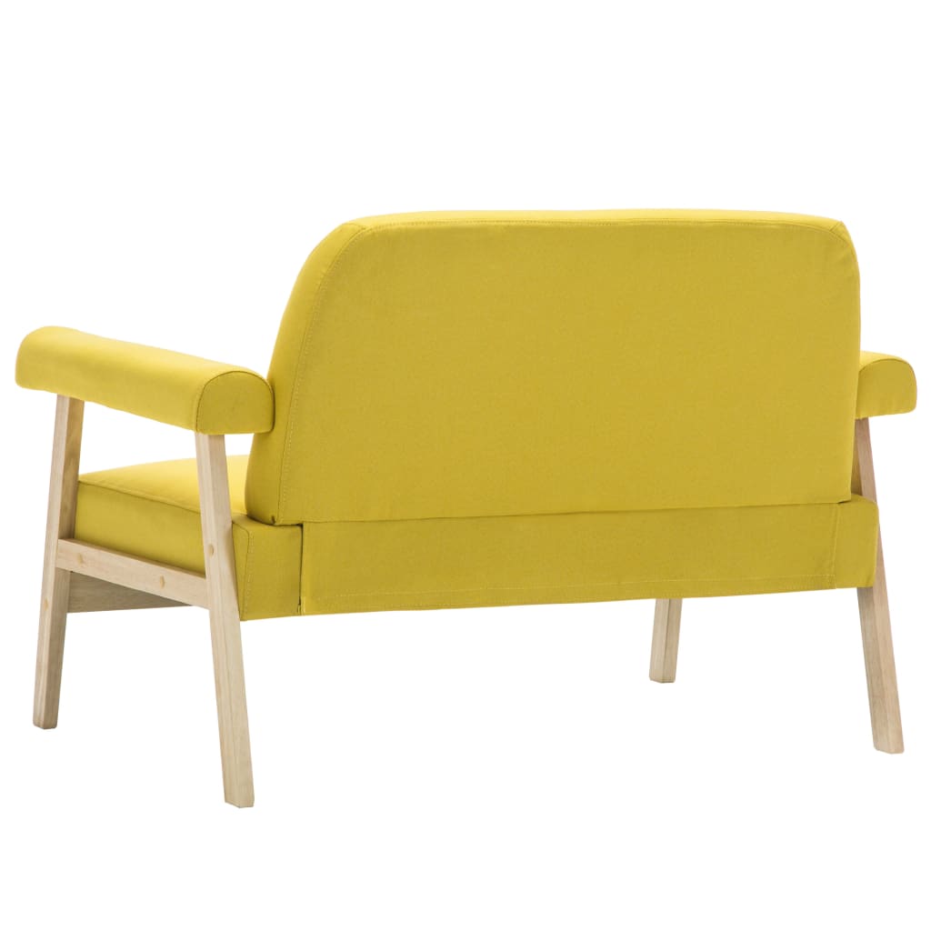 2-seater sofa, yellow, fabric