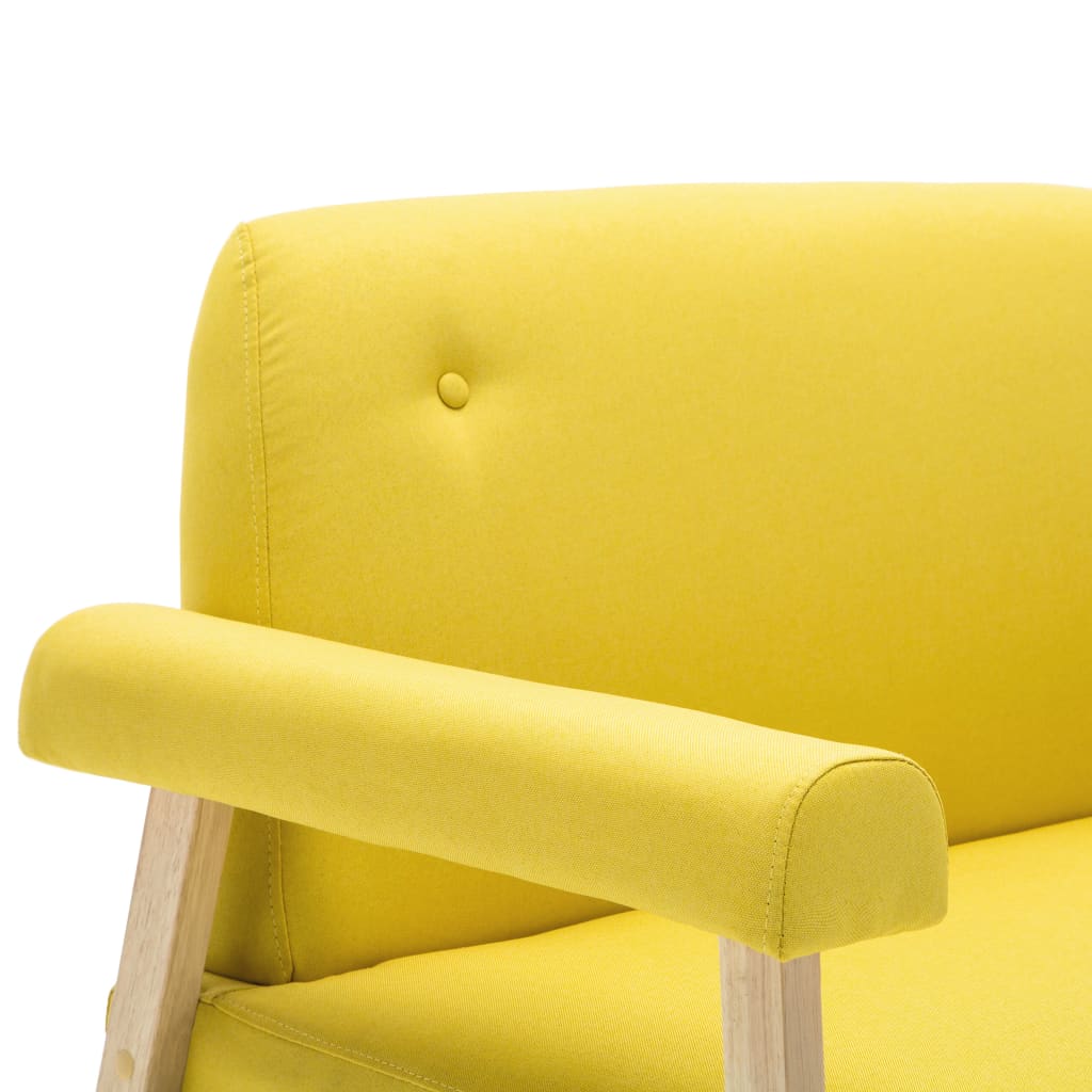 2-seater sofa, yellow, fabric