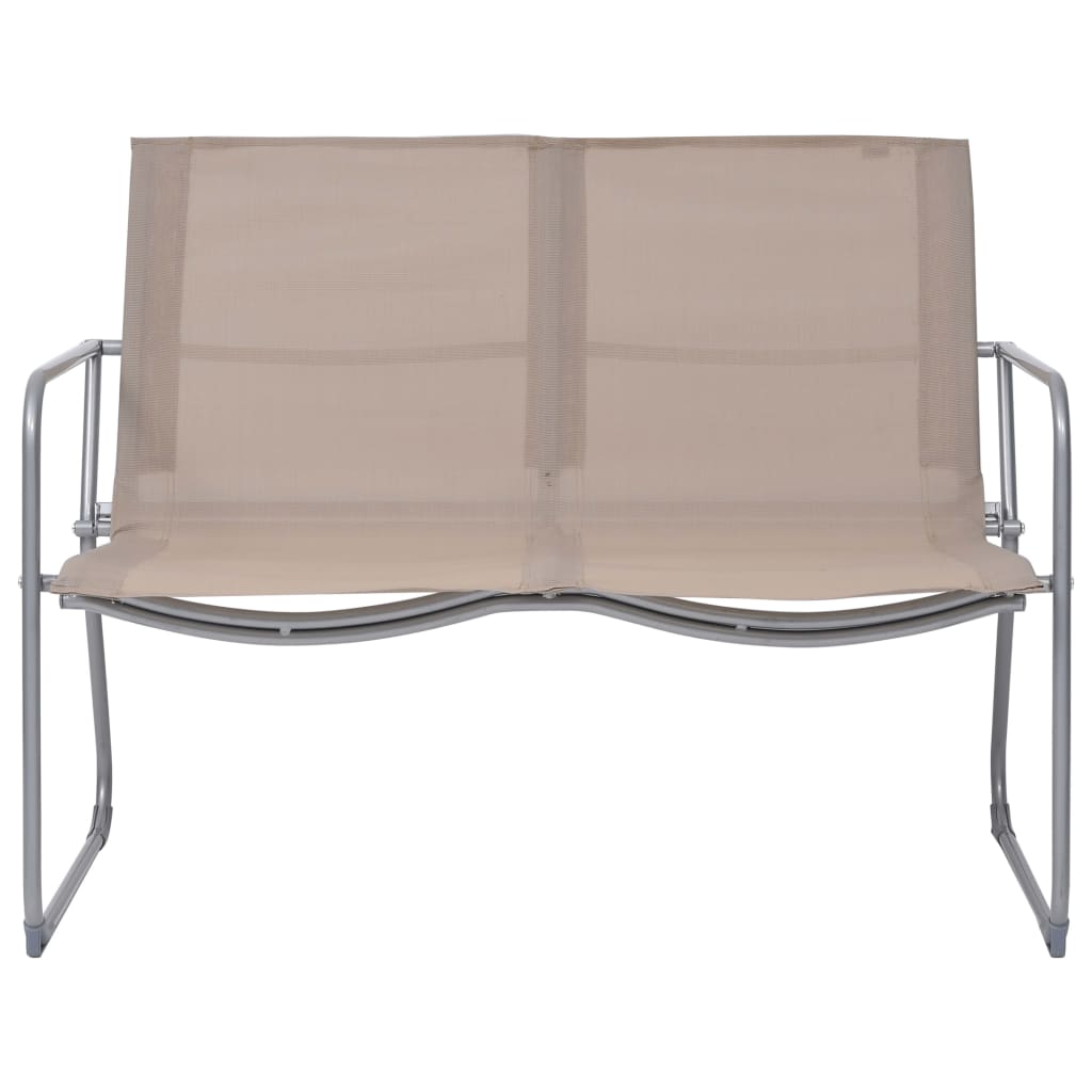 4-piece garden furniture set, taupe grey, steel and fabric