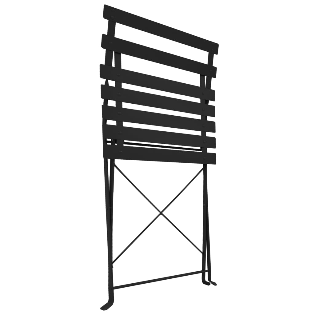 Bistro furniture set, 3 pieces, black, steel