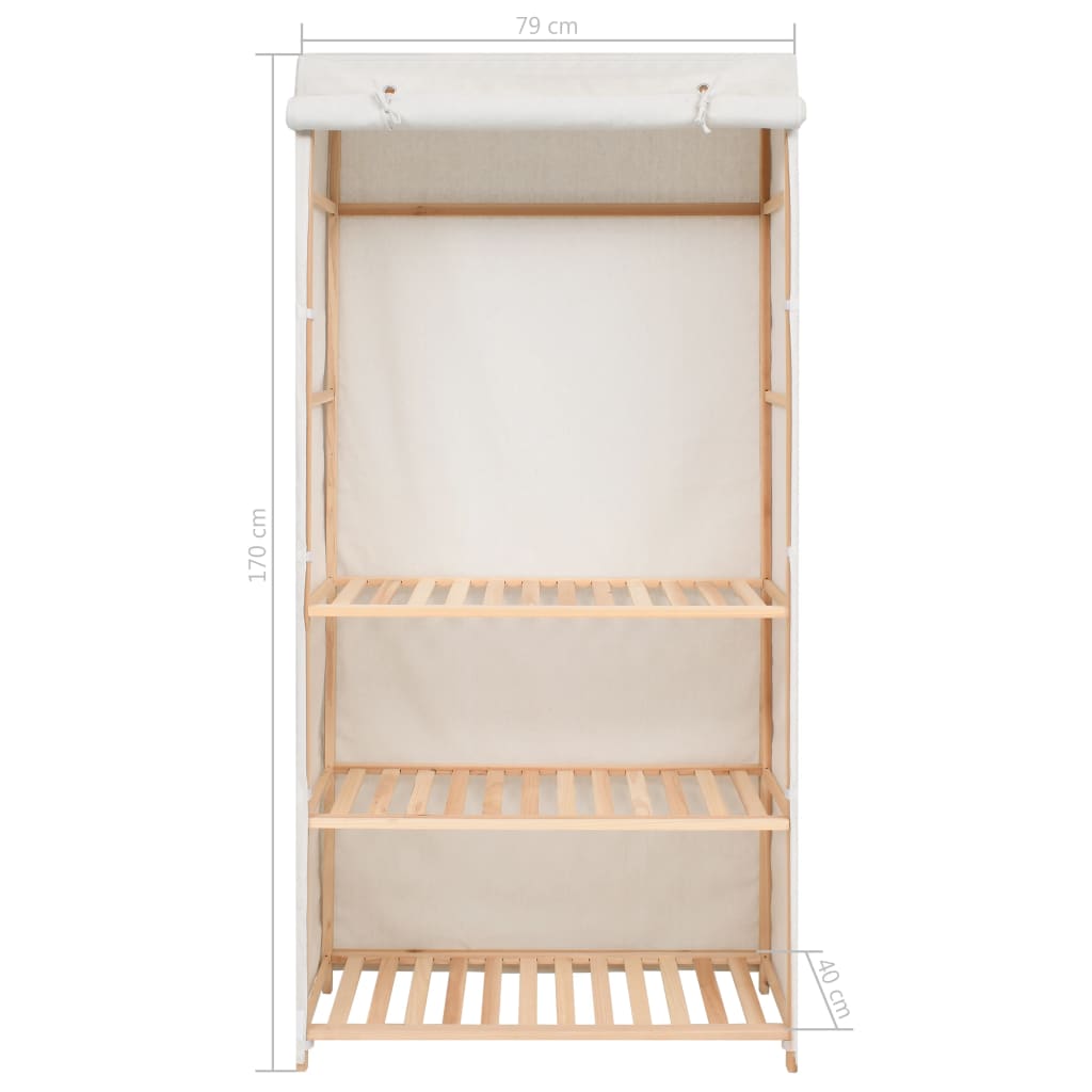 Wardrobe with 3 shelves, 79 x 40 x 170 cm