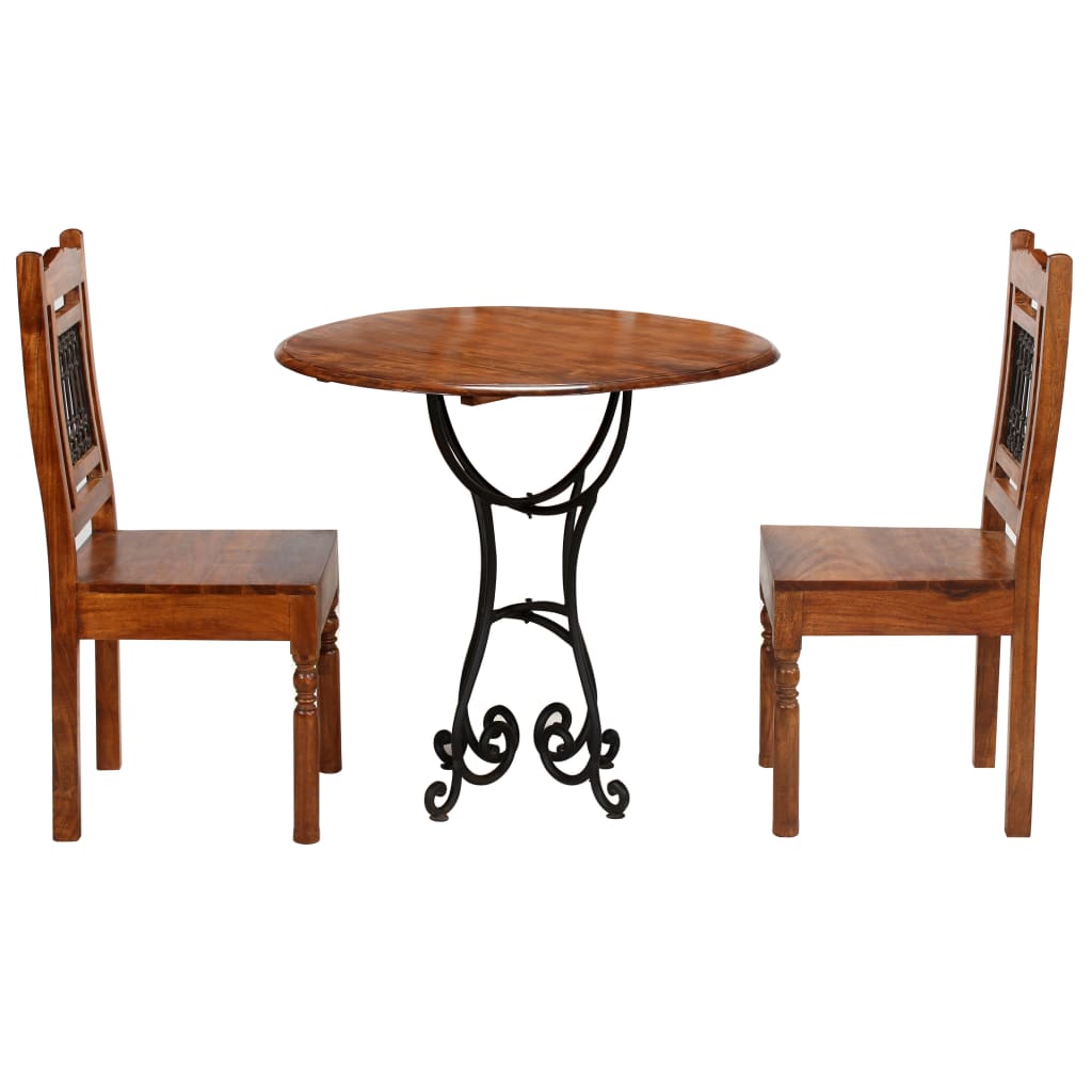 Bistro set, 3 pieces, solid acacia wood