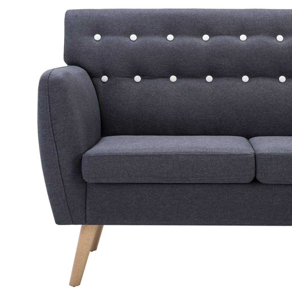 3-seater sofa, textile upholstery, 172x70x82 cm, dark gray