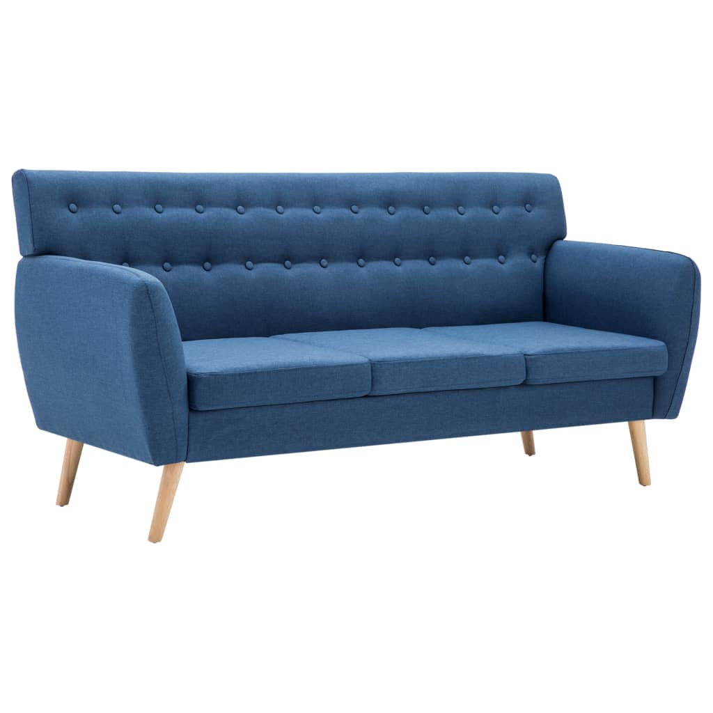 3-seater sofa, textile upholstery, 172x70x82 cm, blue