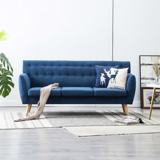 3-seater sofa, textile upholstery, 172x70x82 cm, blue