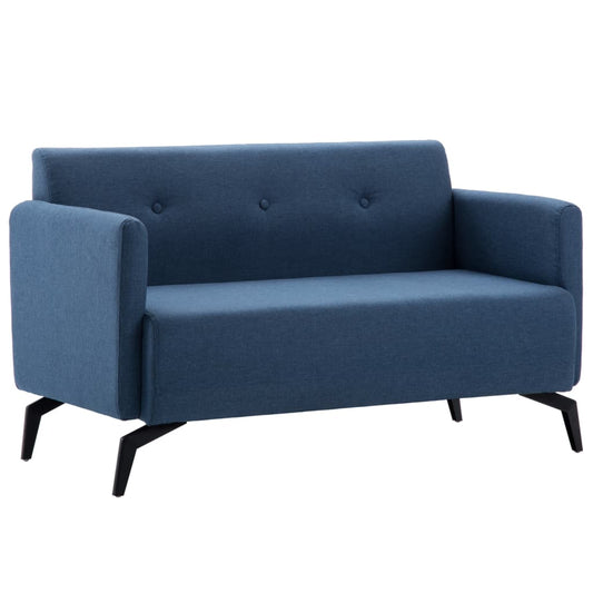 2-seater sofa blue 115x60x67cm textile upholstery