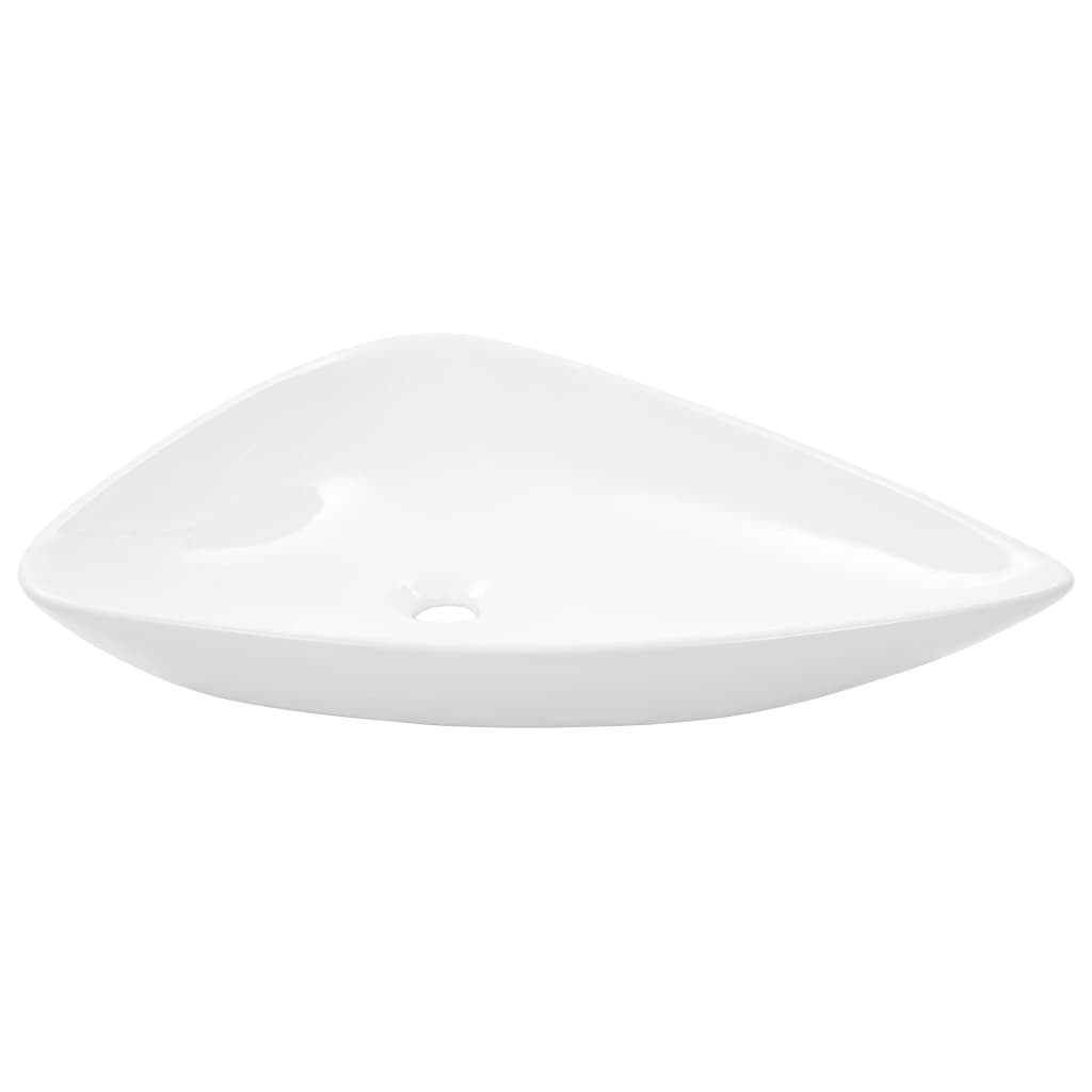 Ceramic sink, white, 645 x 455 x 115 mm, triangle