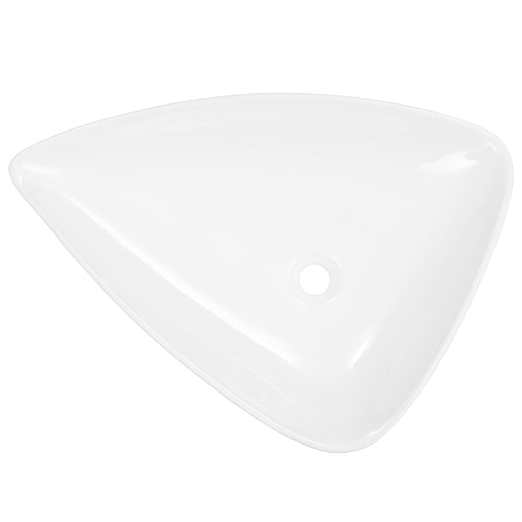 Ceramic sink, white, 645 x 455 x 115 mm, triangle