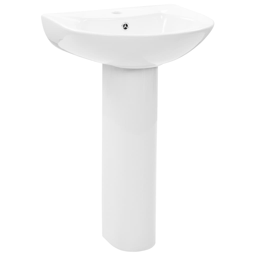 Bathroom sink with pedestal, white, 520x440x190 mm, ceramic