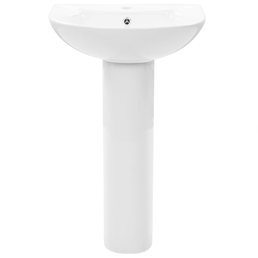 Bathroom sink with pedestal, white, 520x440x190 mm, ceramic