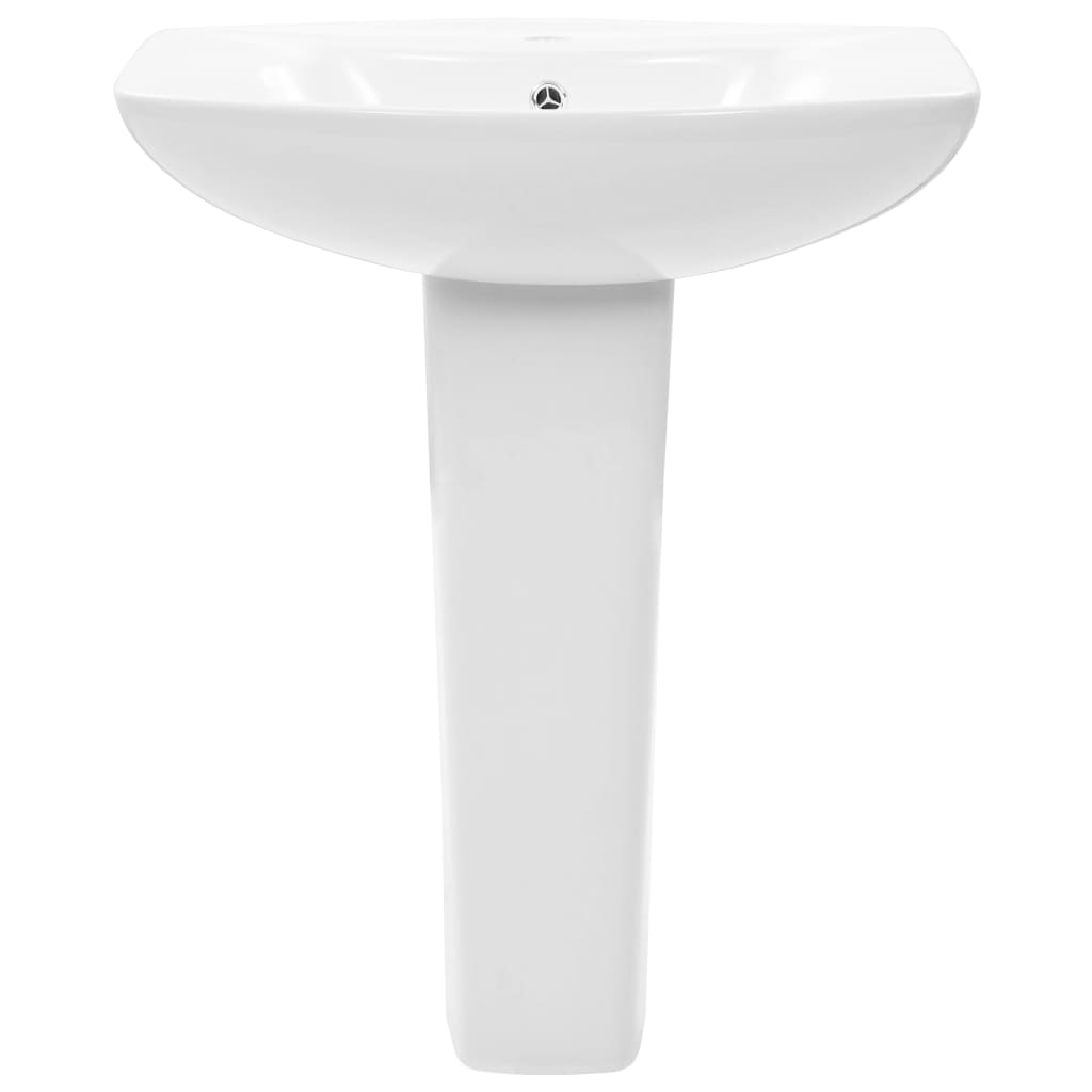 Pedestal washbasin, white, 650 x 520 x 200 mm, ceramic