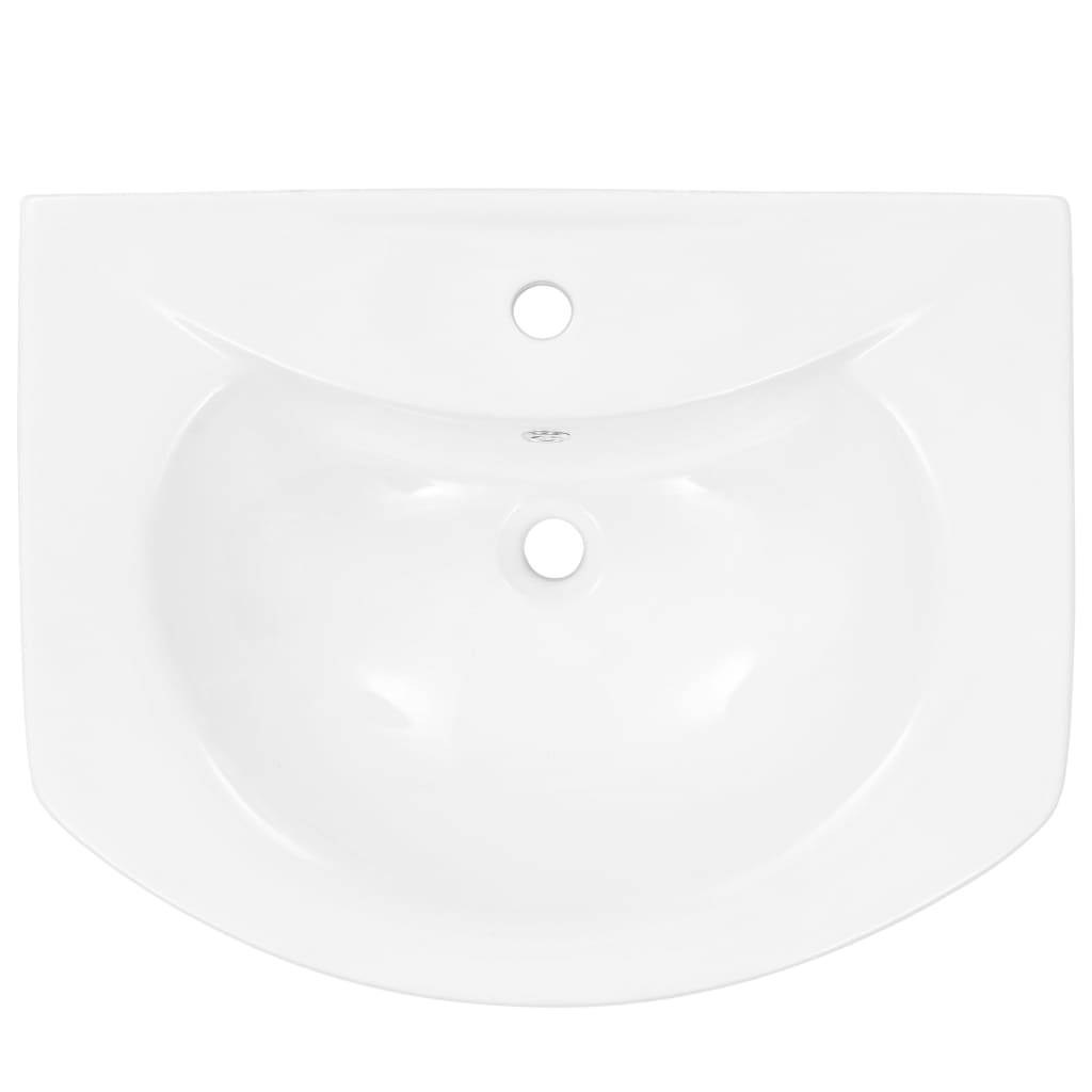 Pedestal washbasin, white, 650 x 520 x 200 mm, ceramic