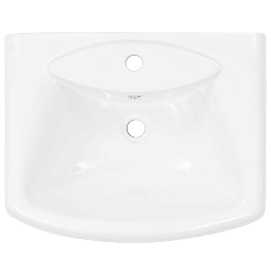 Pedestal washbasin, white, 580 x 470 x 200 mm, ceramic