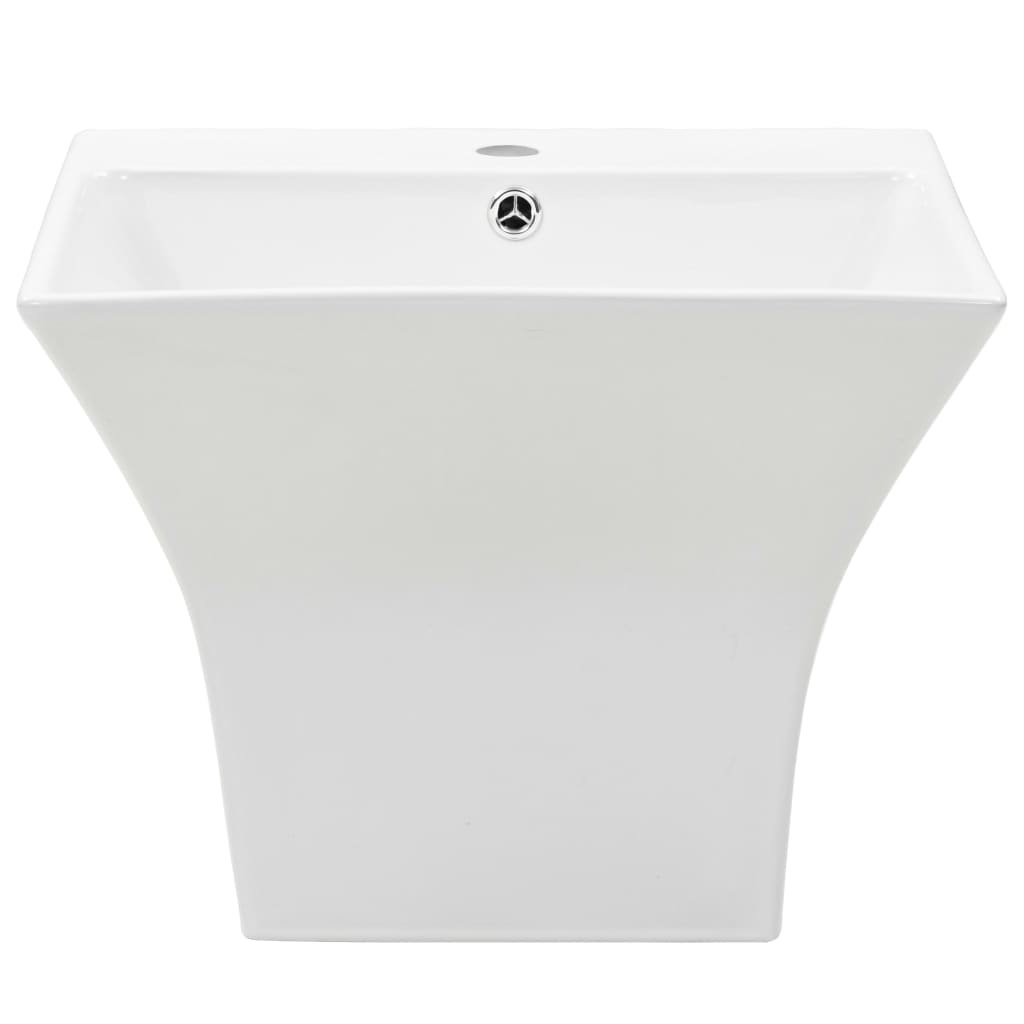 Wall-hung ceramic sink, white, 500x450x410 mm