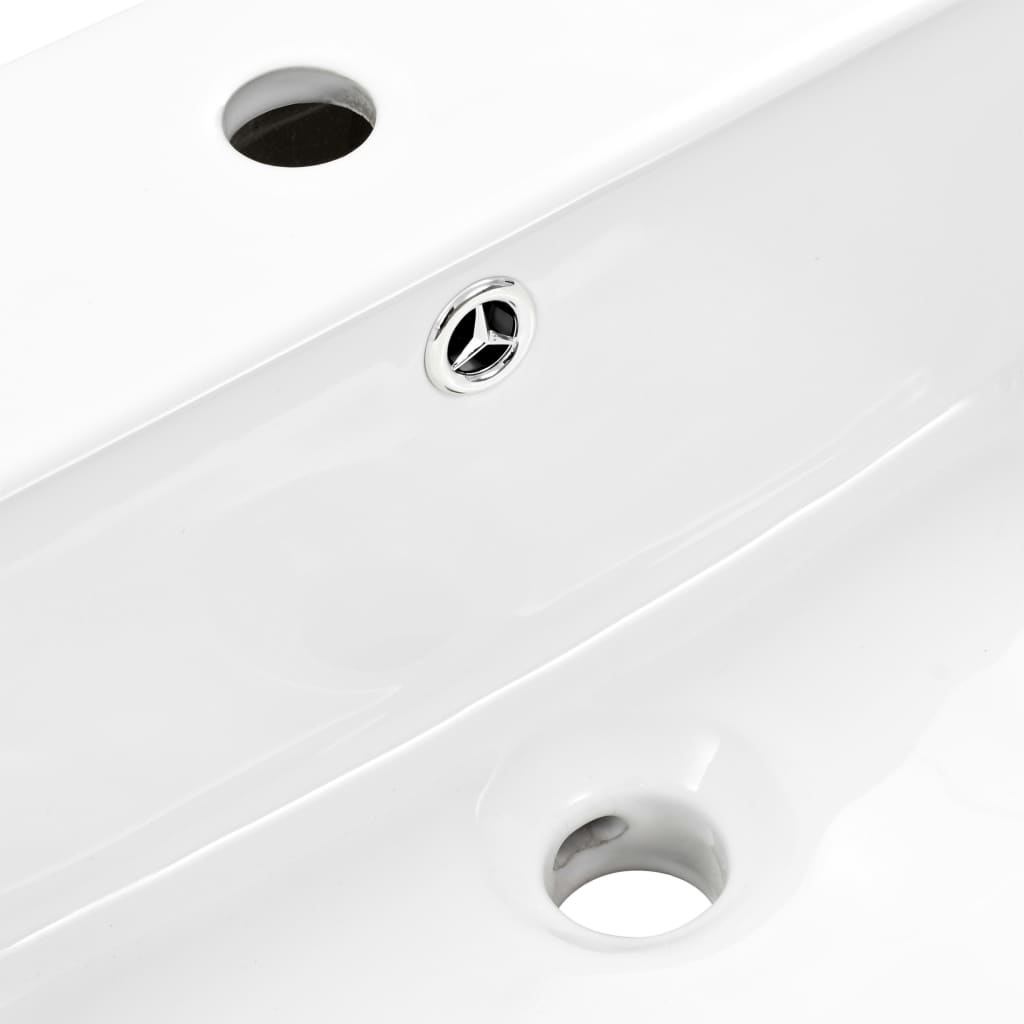 Wall-hung ceramic sink, white, 500x450x410 mm