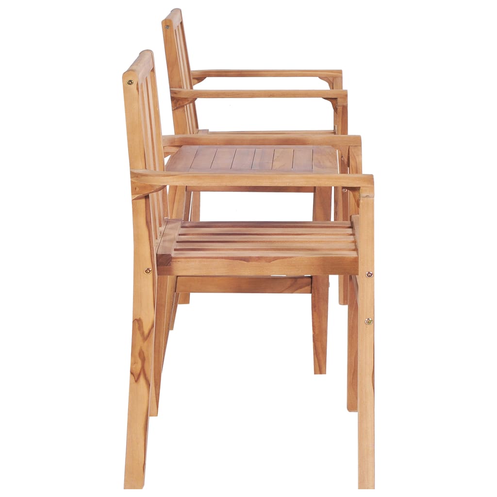 Set mobilier de bistro, 3 piese, lemn masiv de tec