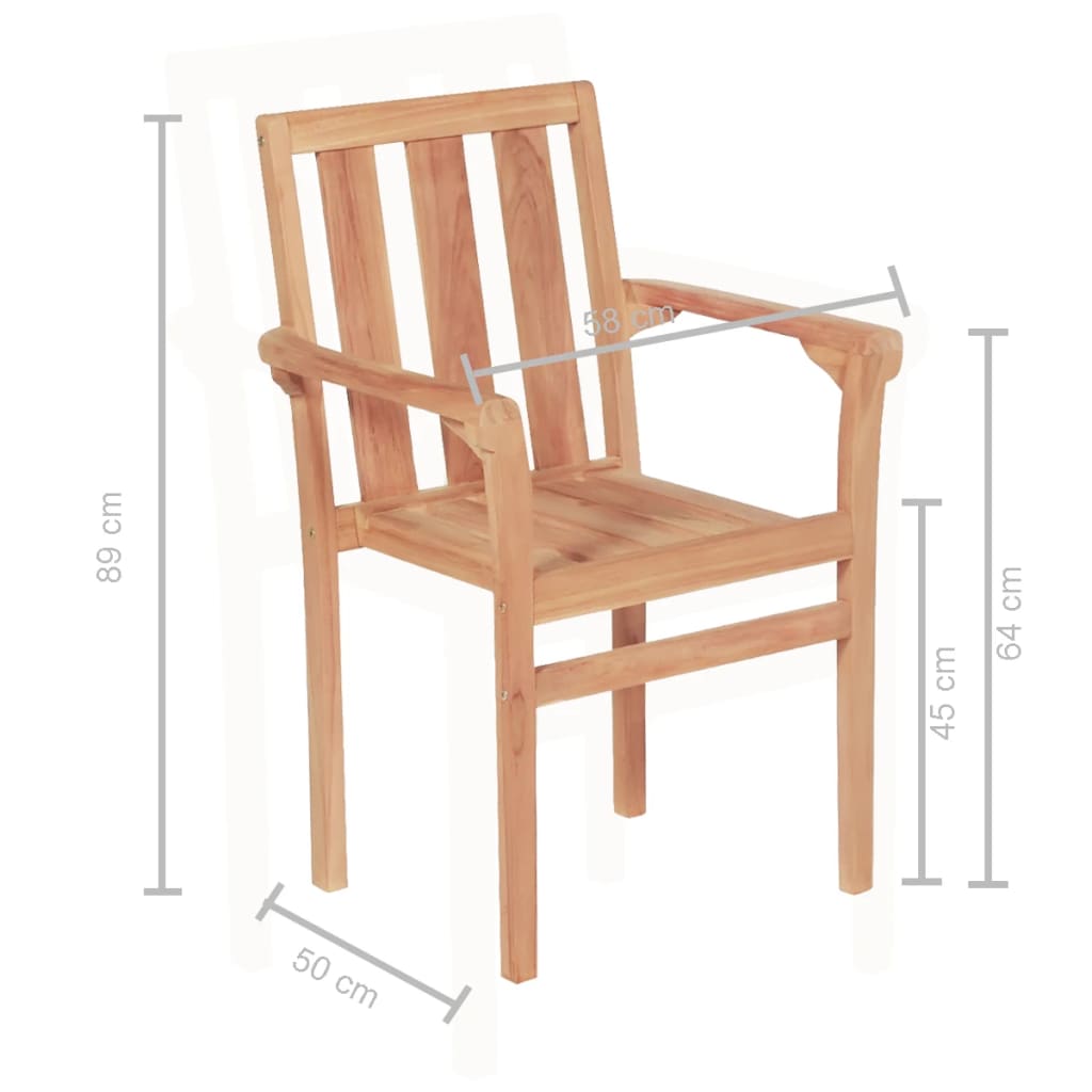 Bistro furniture set, 3 pieces, solid teak wood