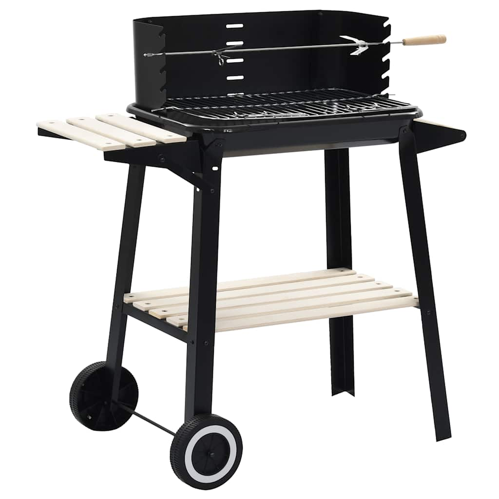 Charcoal grill stand with wheels