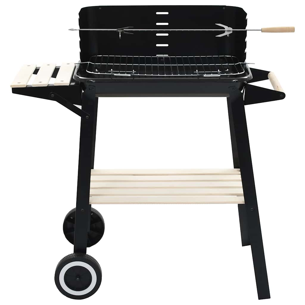 Charcoal grill stand with wheels