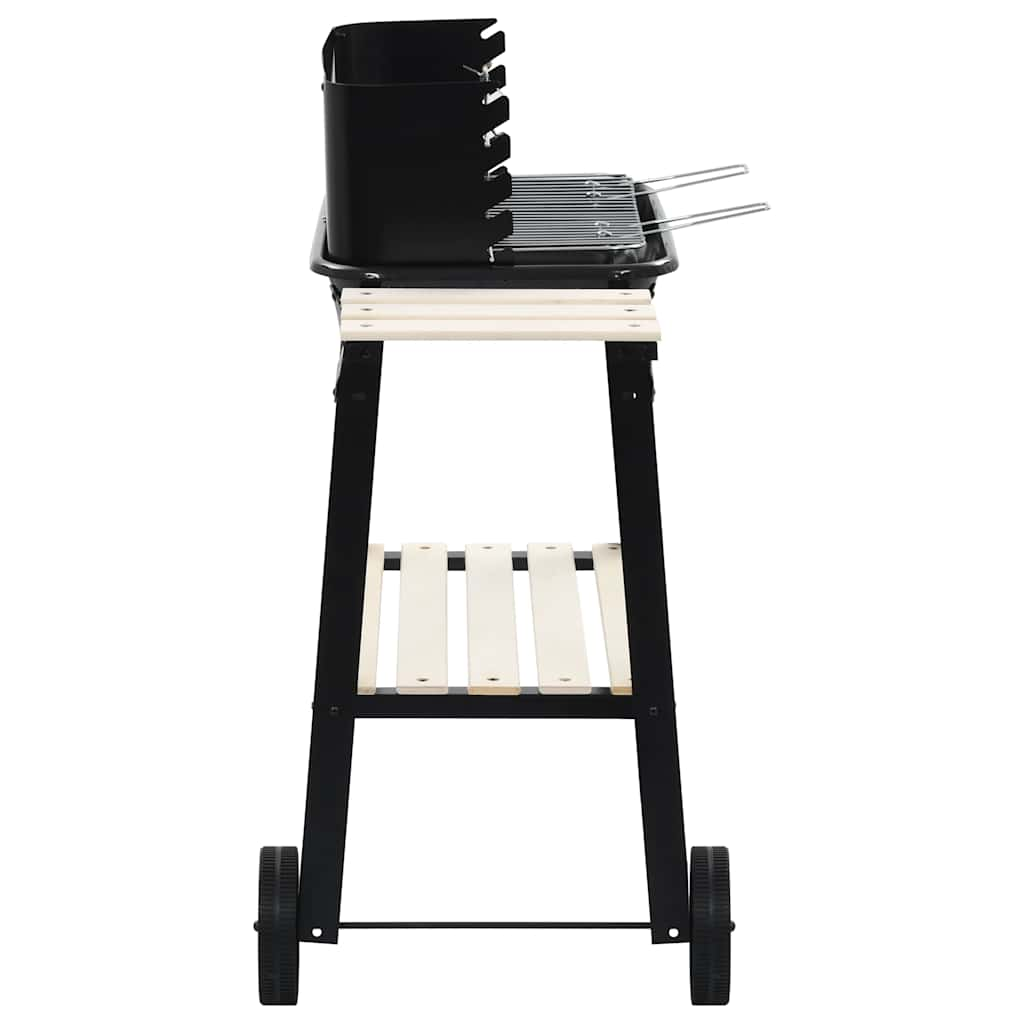 Charcoal grill stand with wheels