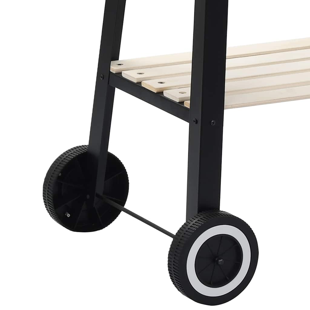 Charcoal grill stand with wheels