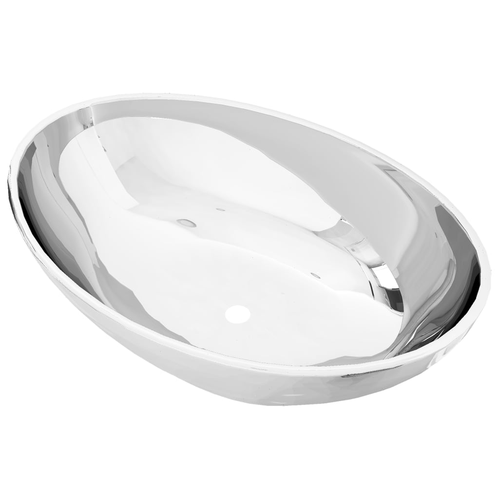 Bathroom sink, silver, 40 x 33 x 13.5 cm, ceramic