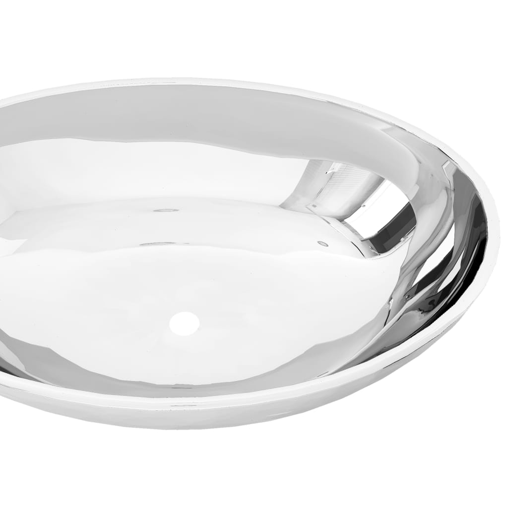 Bathroom sink, silver, 40 x 33 x 13.5 cm, ceramic