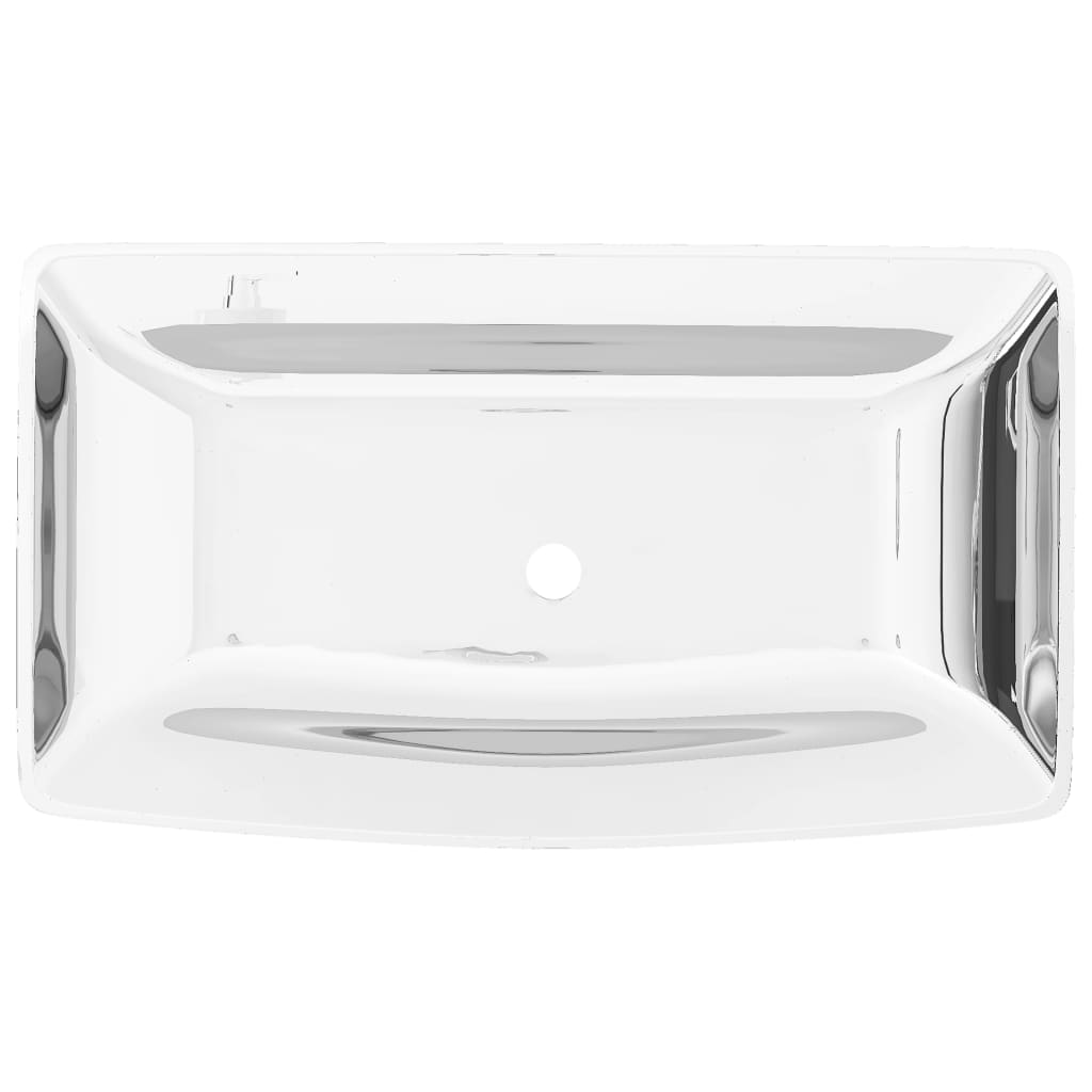 Bathroom sink, silver, 71 x 38 x 13.5 cm, ceramic