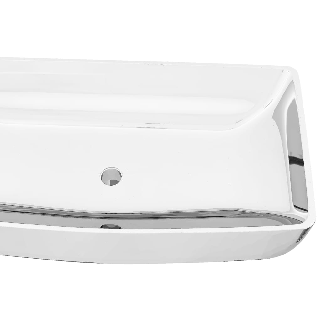 Bathroom sink, silver, 71 x 38 x 13.5 cm, ceramic