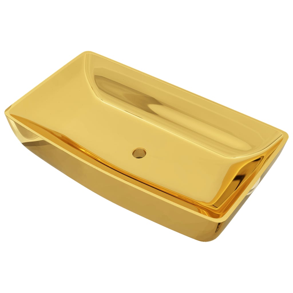 Bathroom sink, gold, 71 x 38 x 13.5 cm, ceramic