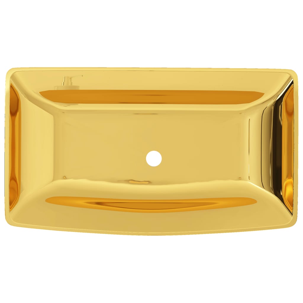 Bathroom sink, gold, 71 x 38 x 13.5 cm, ceramic