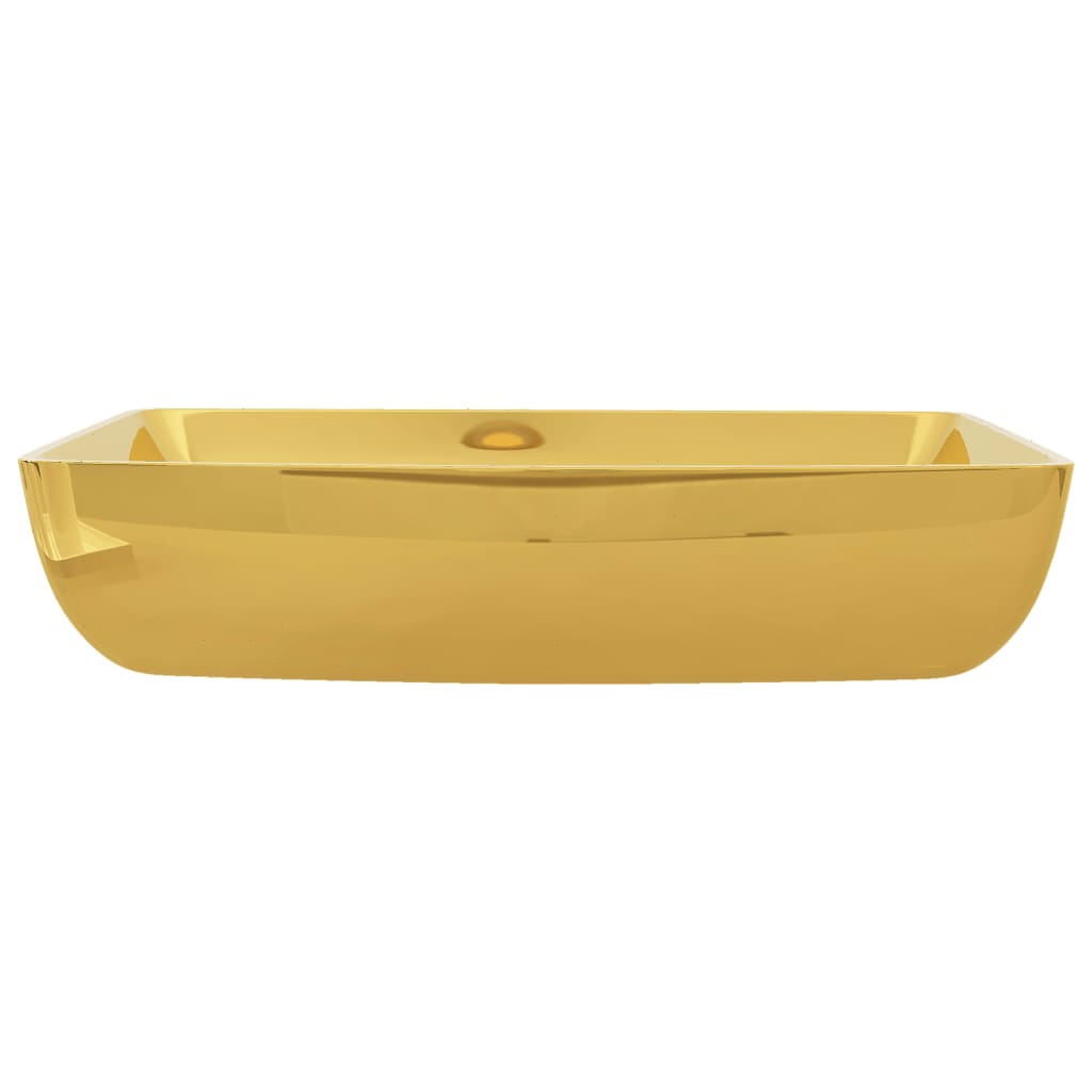 Bathroom sink, gold, 71 x 38 x 13.5 cm, ceramic