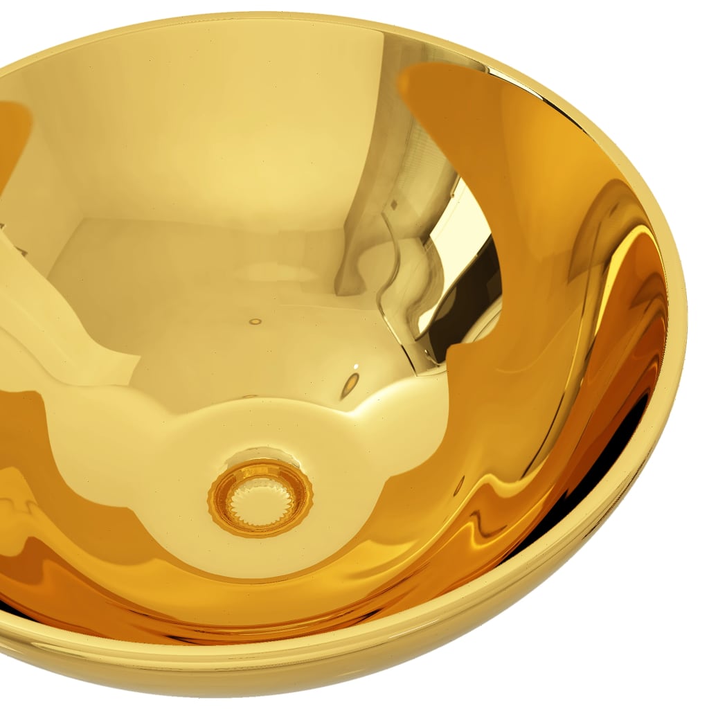 Sink, gold, 32.5 x 14 cm, ceramic