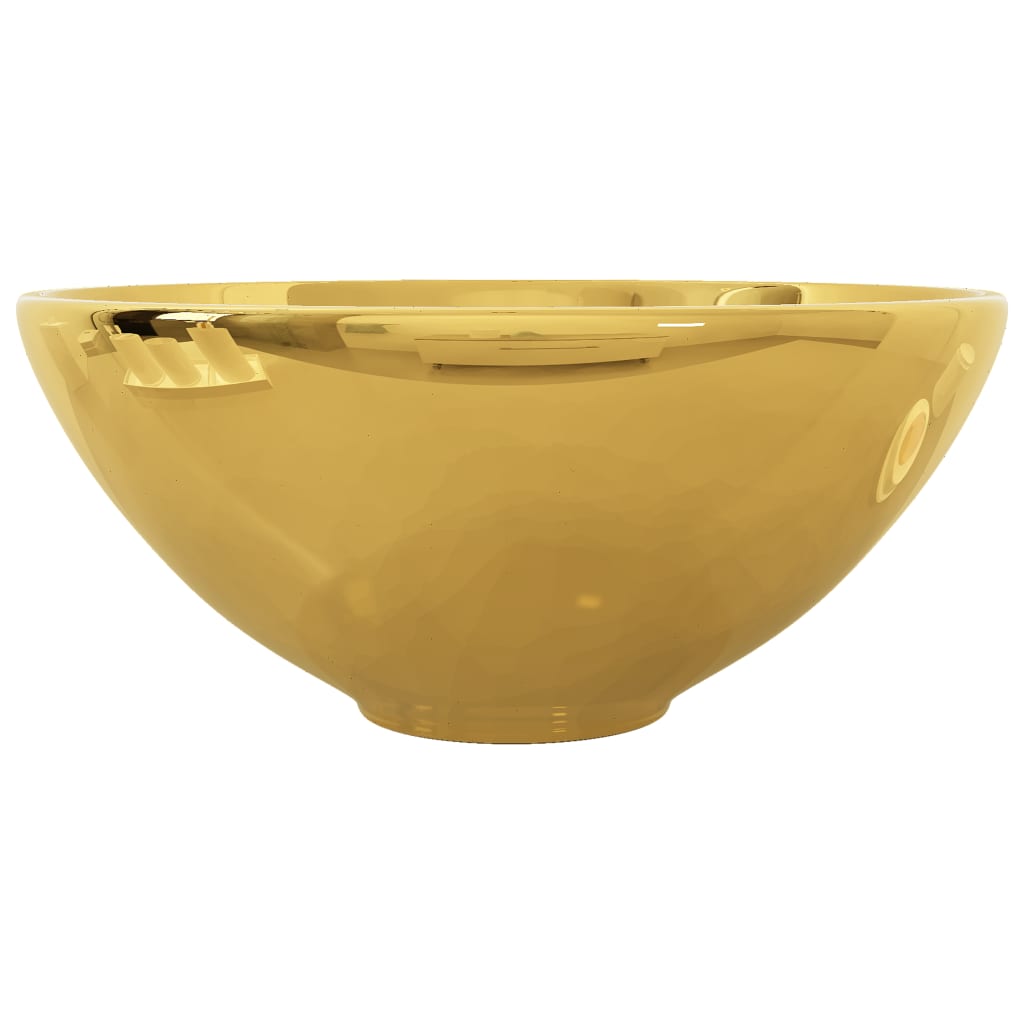 Sink, gold, 32.5 x 14 cm, ceramic