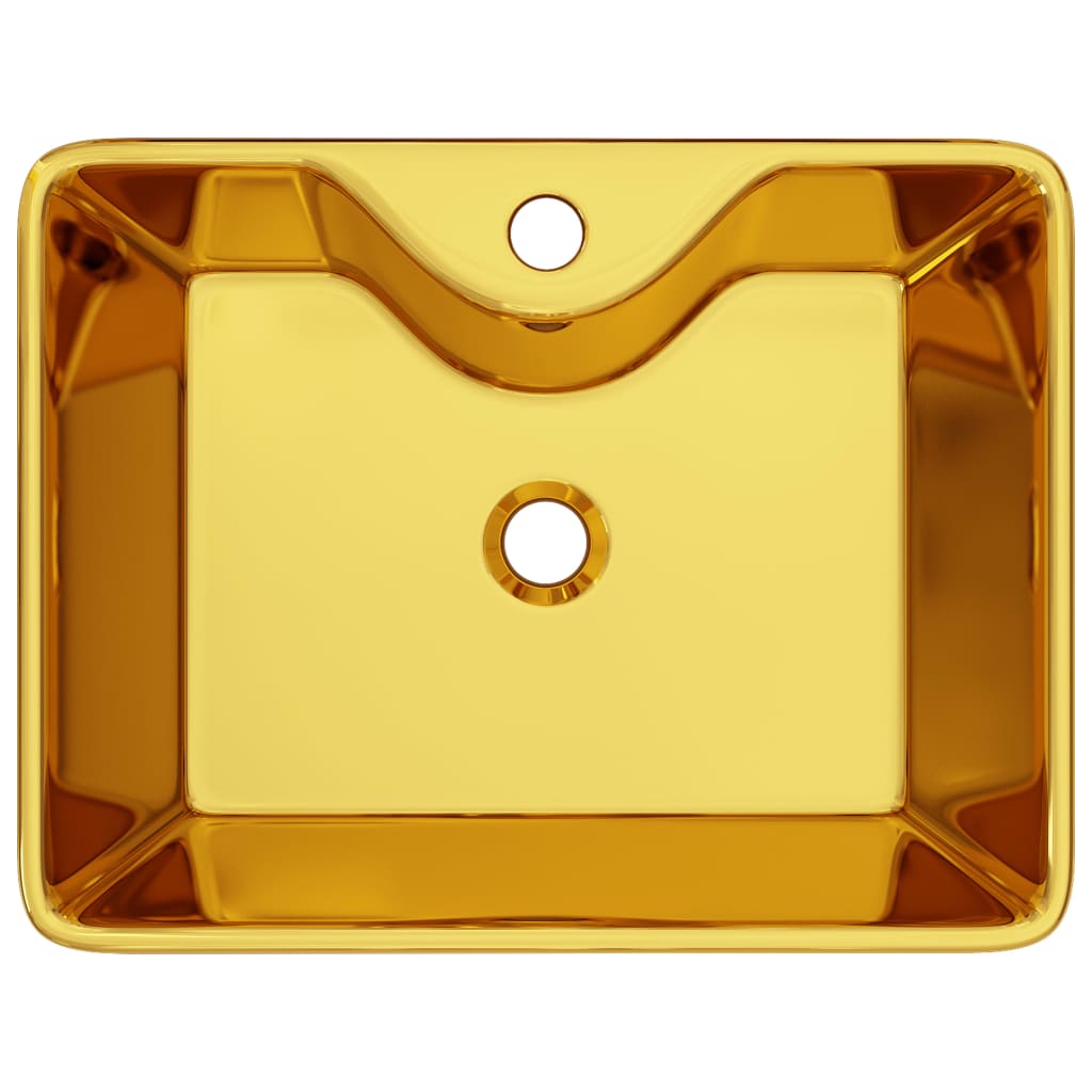 Sink with tap hole, gold, 48x37x13.5 cm, ceramic