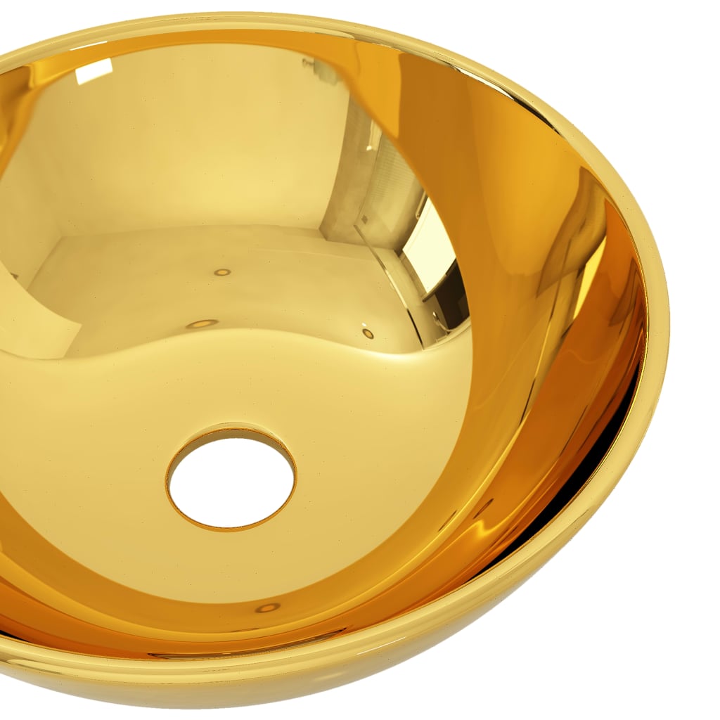 Bathroom sink, gold, 28 x 10 cm, ceramic