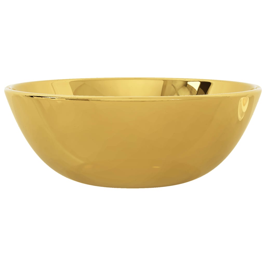 Bathroom sink, gold, 28 x 10 cm, ceramic