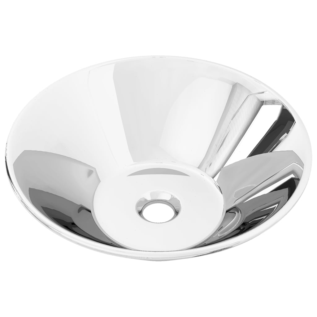 Bathroom sink, silver, 42 x 14 cm, ceramic