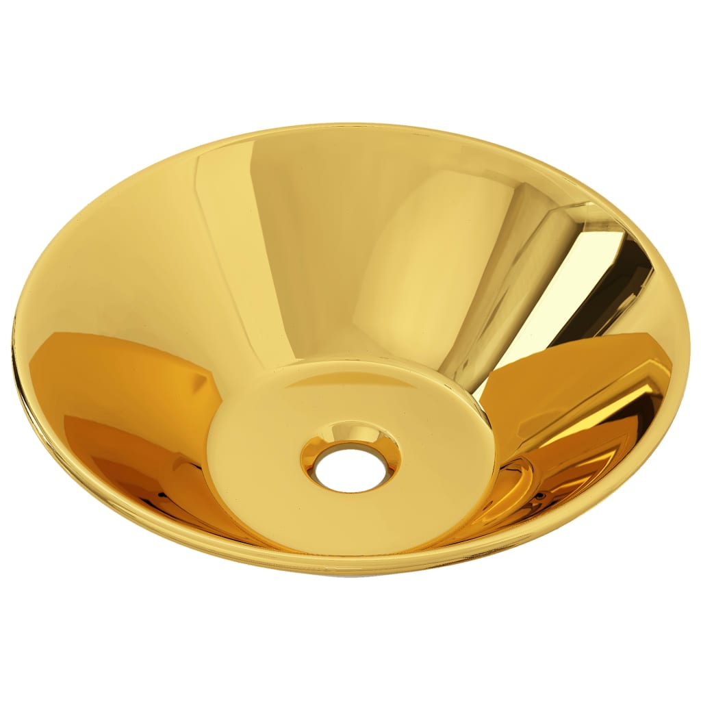 Bathroom sink, gold, 42 x 14 cm, ceramic