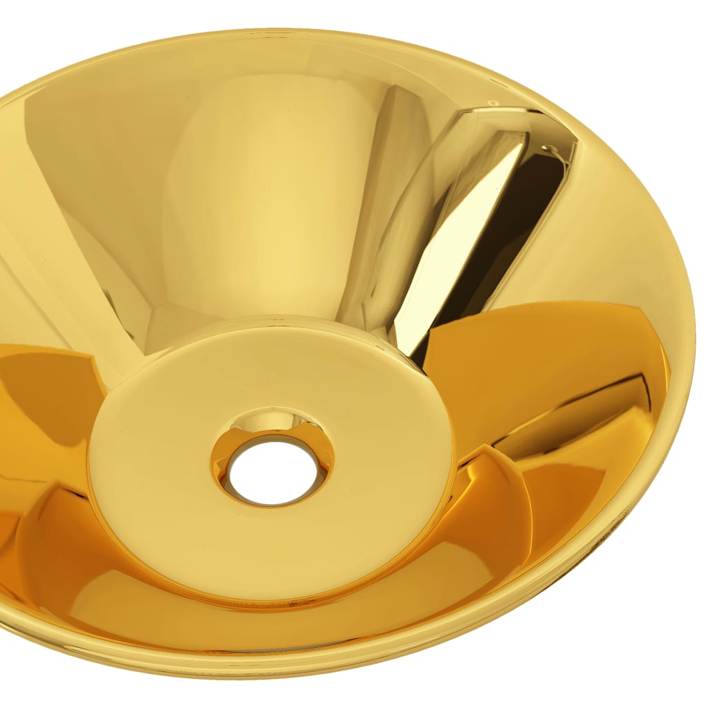 Bathroom sink, gold, 42 x 14 cm, ceramic