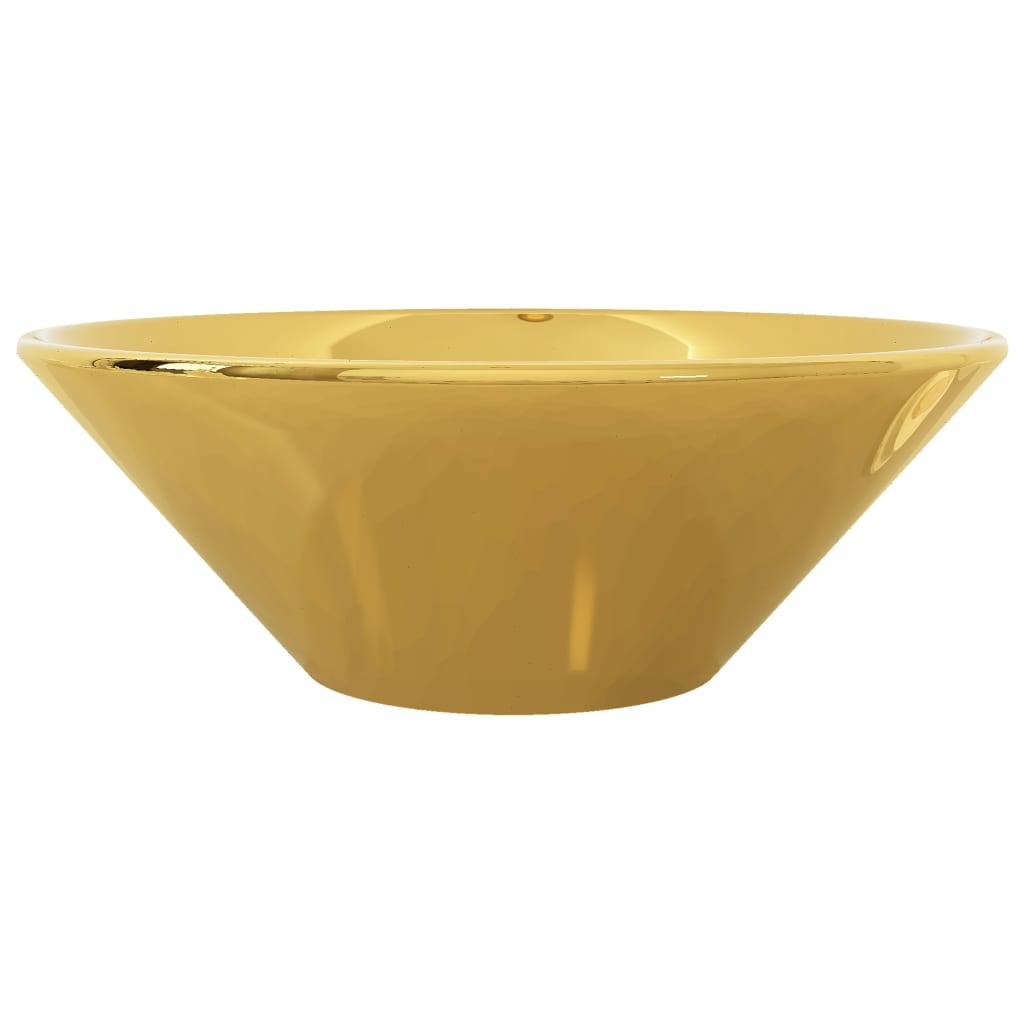 Bathroom sink, gold, 42 x 14 cm, ceramic