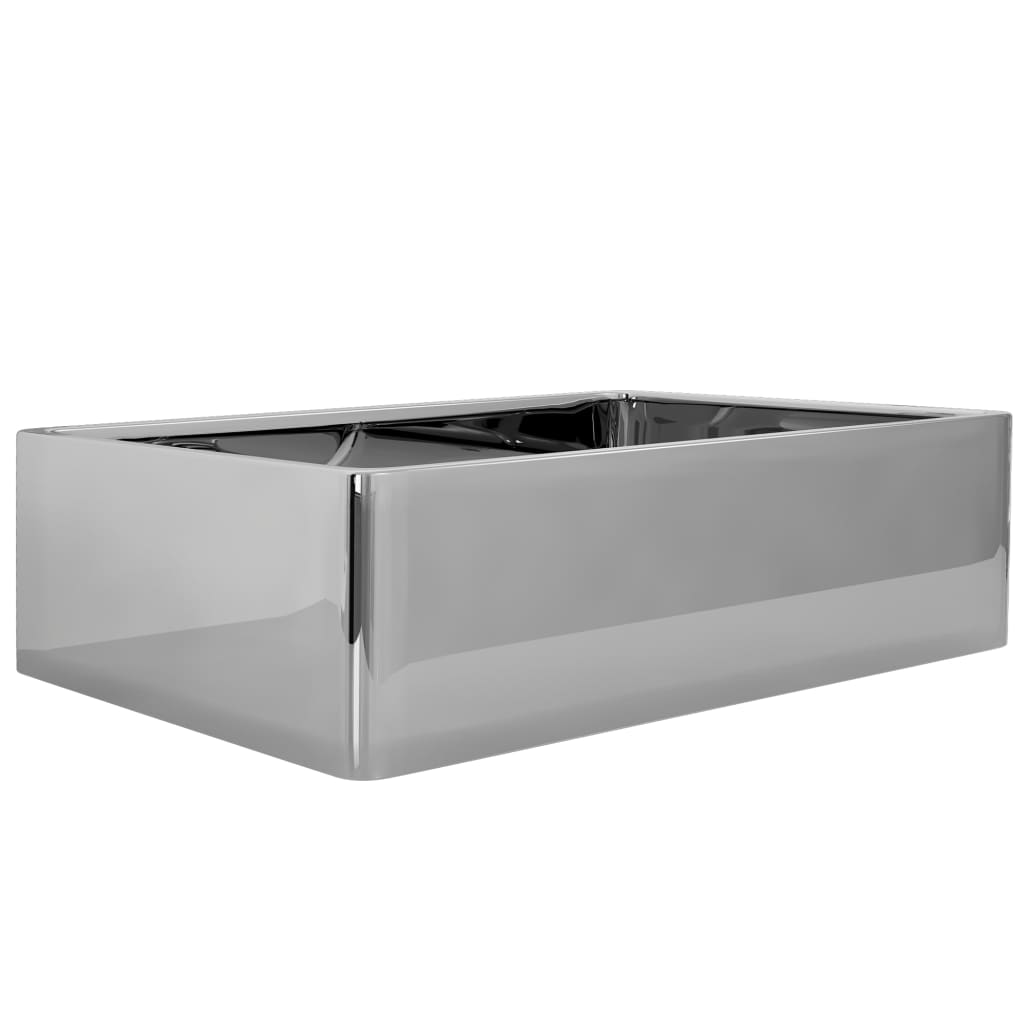 Bathroom sink, silver, 41 x 30 x 12 cm, ceramic