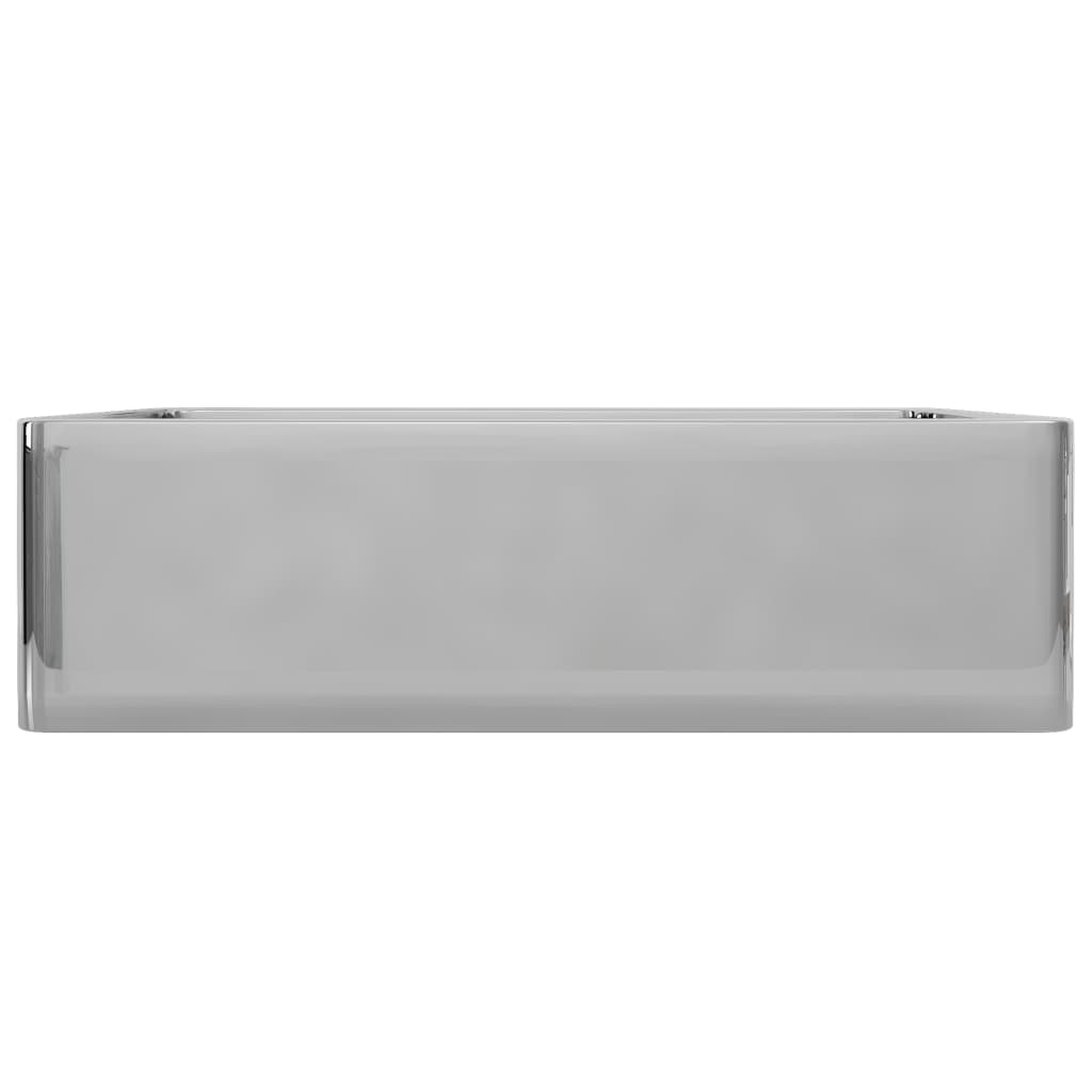 Bathroom sink, silver, 41 x 30 x 12 cm, ceramic