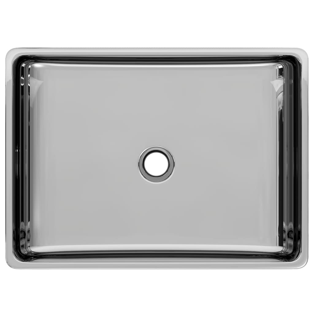 Bathroom sink, silver, 41 x 30 x 12 cm, ceramic