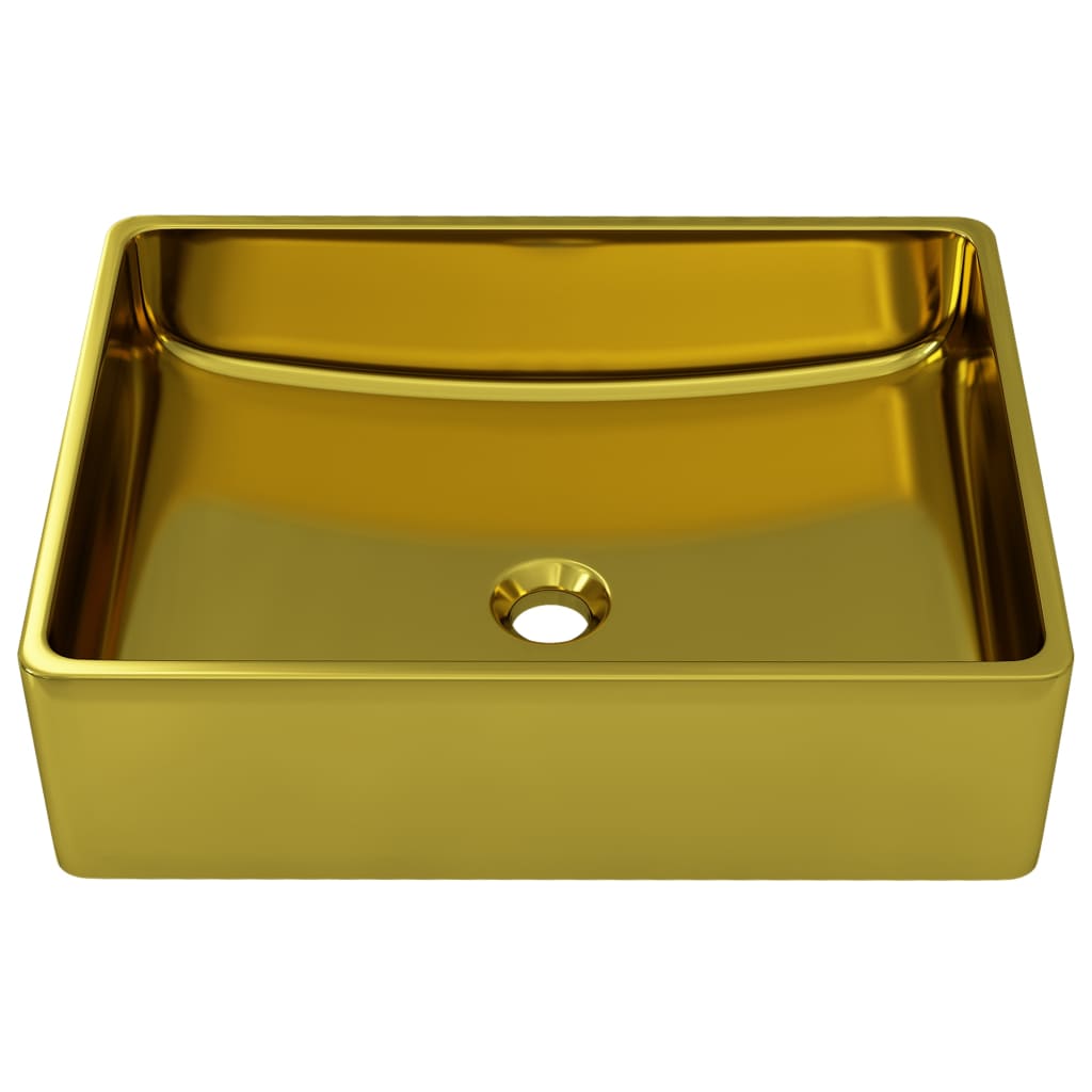 Bathroom sink, gold, 41 x 30 x 12 cm, ceramic