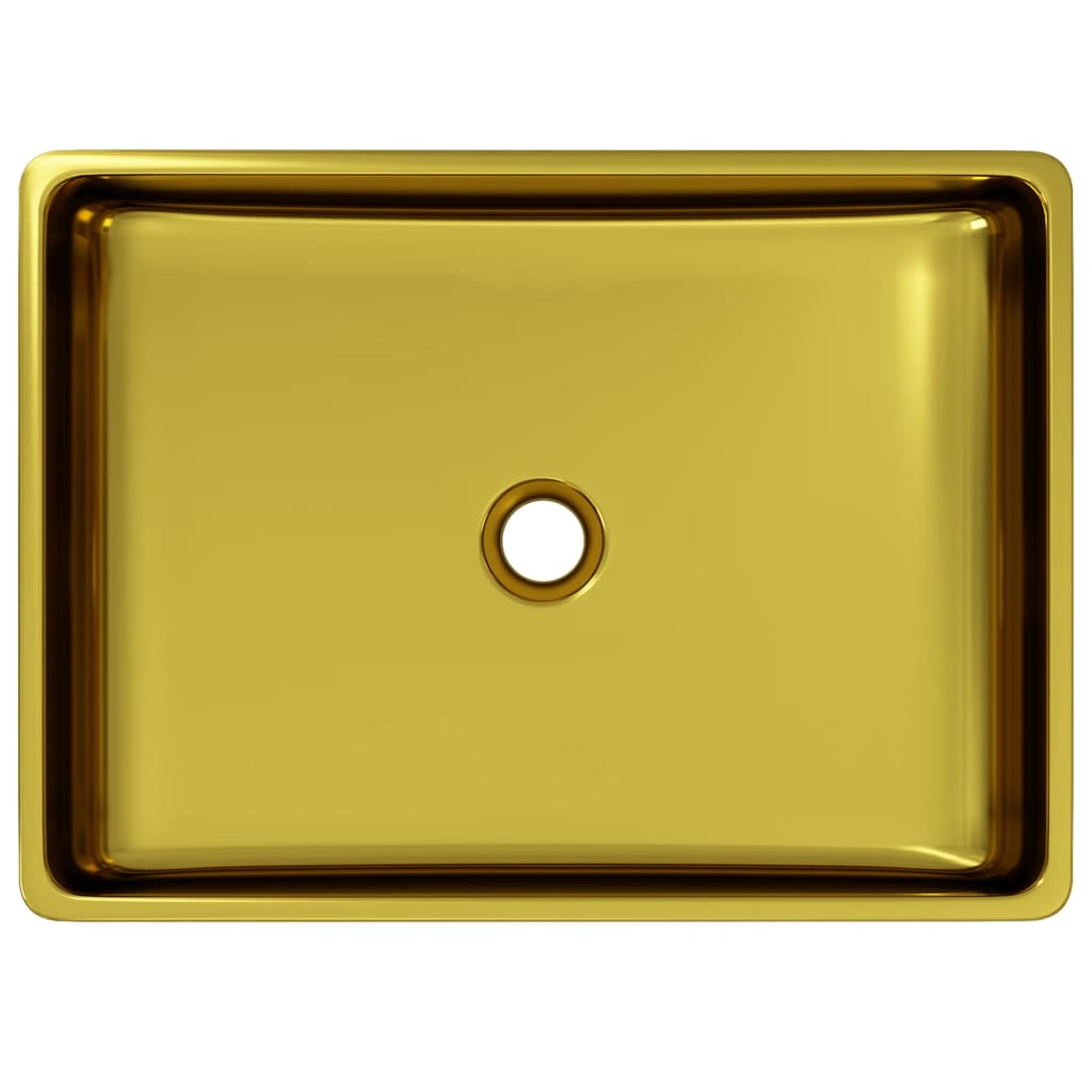 Bathroom sink, gold, 41 x 30 x 12 cm, ceramic