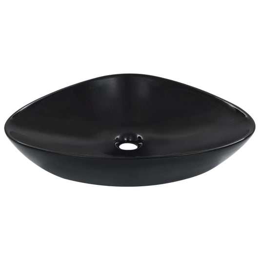 Bathroom sink, black, 58.5x39x14 cm, ceramic