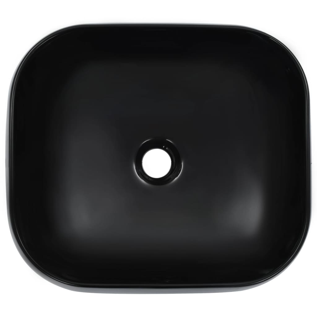 Bathroom sink, black, 44.5x39.5x14.5 cm, ceramic