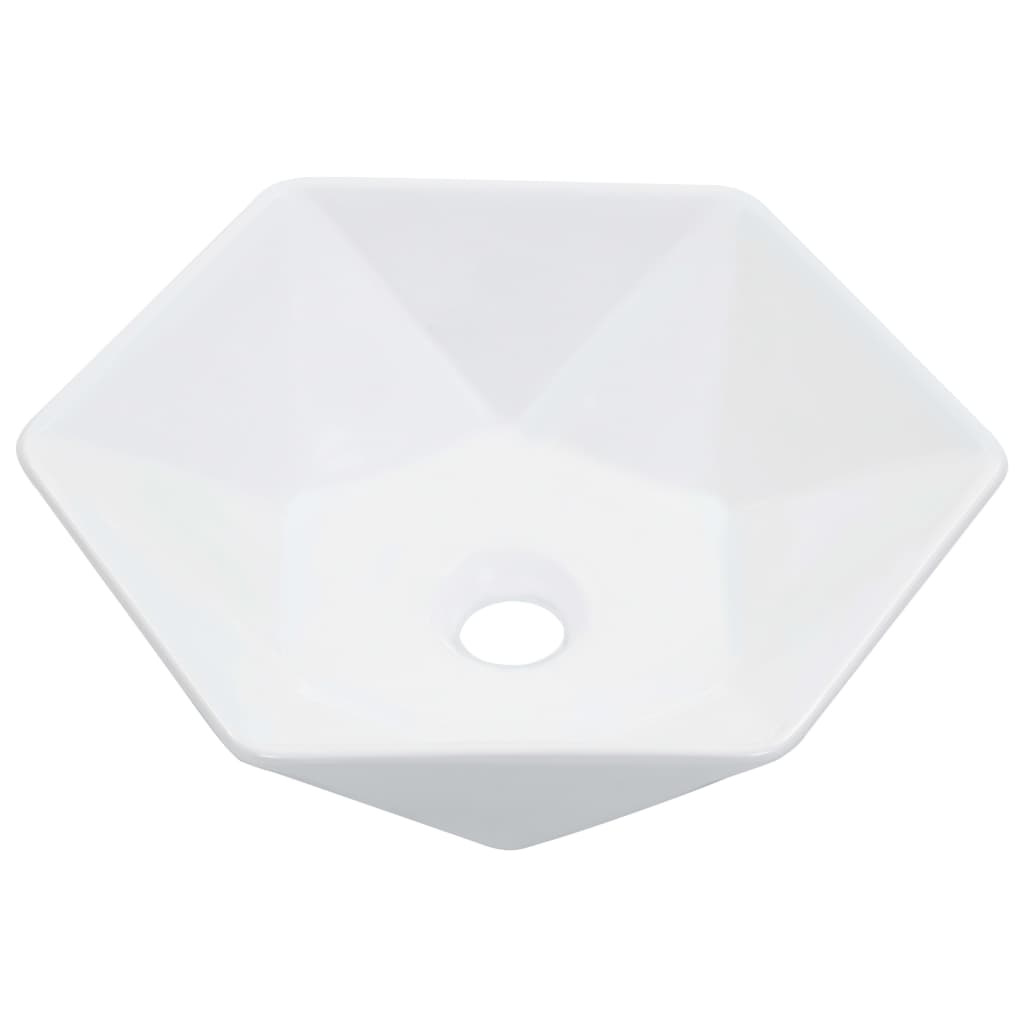 Bathroom sink, white, 41 x 36.5 x 12 cm, ceramic