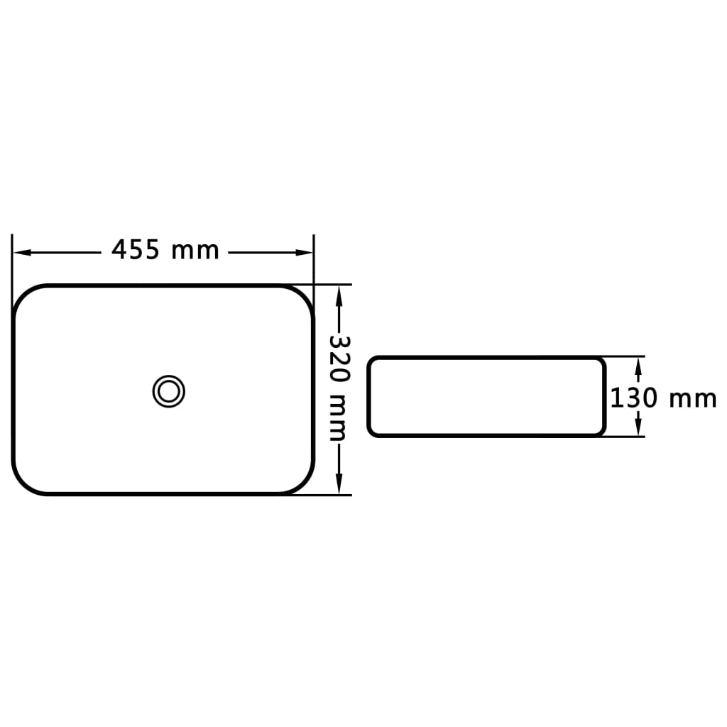 Bathroom sink, white, 45.5 x 32 x 13 cm, ceramic